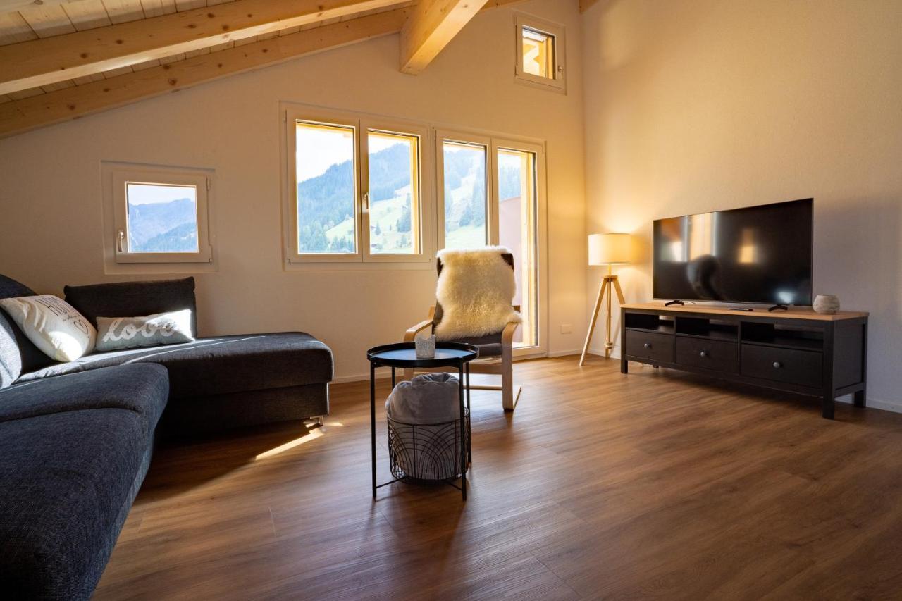 Chuenislodge2- Zwei Balkone, Gemuetlicher Kamin, Top Aussicht Adelboden Bagian luar foto