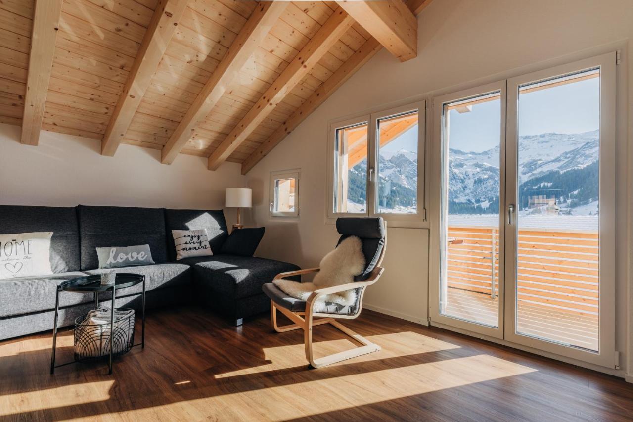 Chuenislodge2- Zwei Balkone, Gemuetlicher Kamin, Top Aussicht Adelboden Bagian luar foto