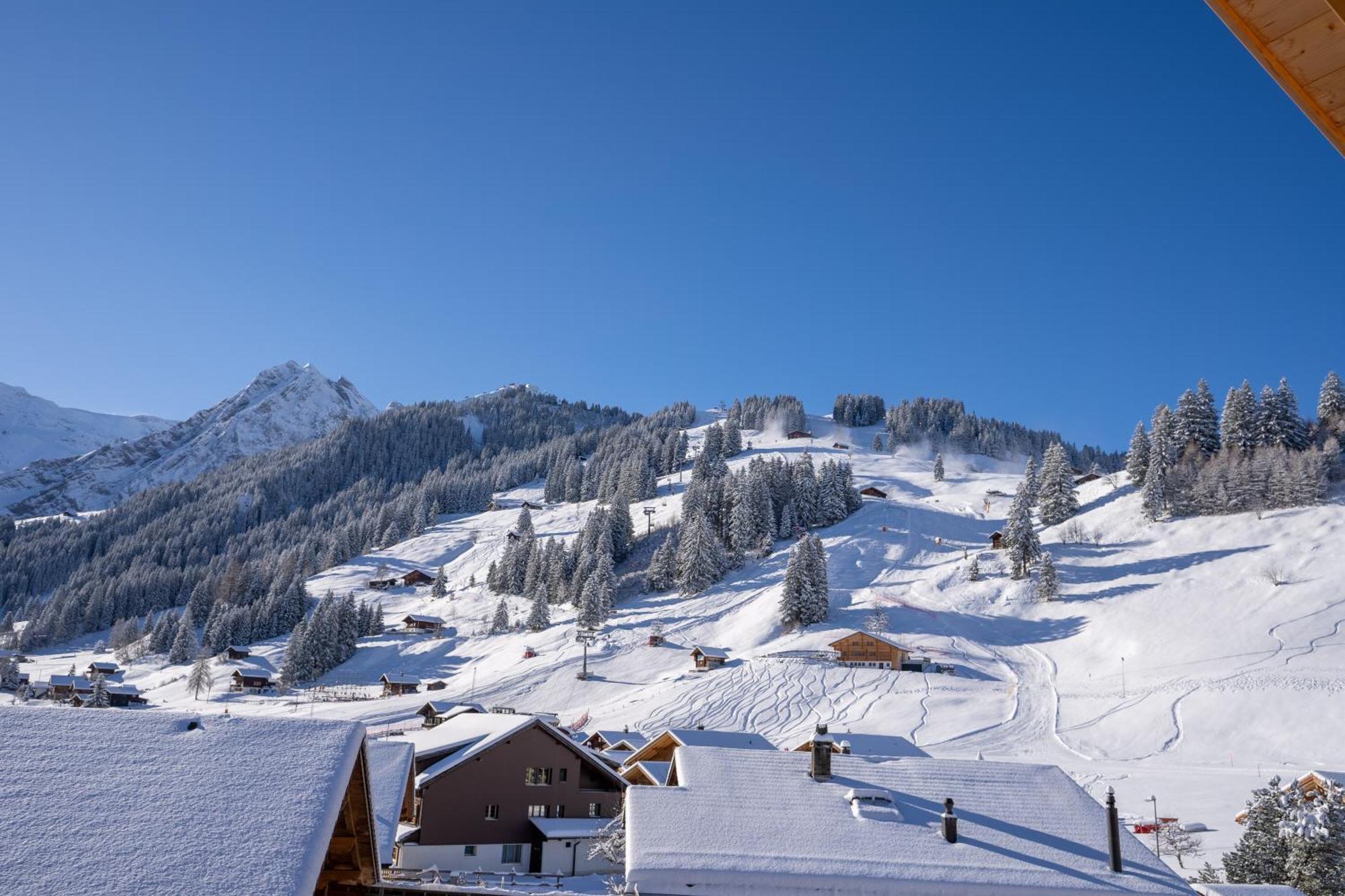 Chuenislodge2- Zwei Balkone, Gemuetlicher Kamin, Top Aussicht Adelboden Bagian luar foto